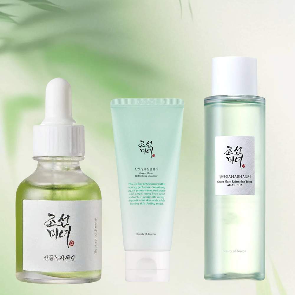 Rutina Calmante Beauty of Joseon – 3 Pasos con Té Verde: Limpieza + Hidratación + Sérum Antiacné