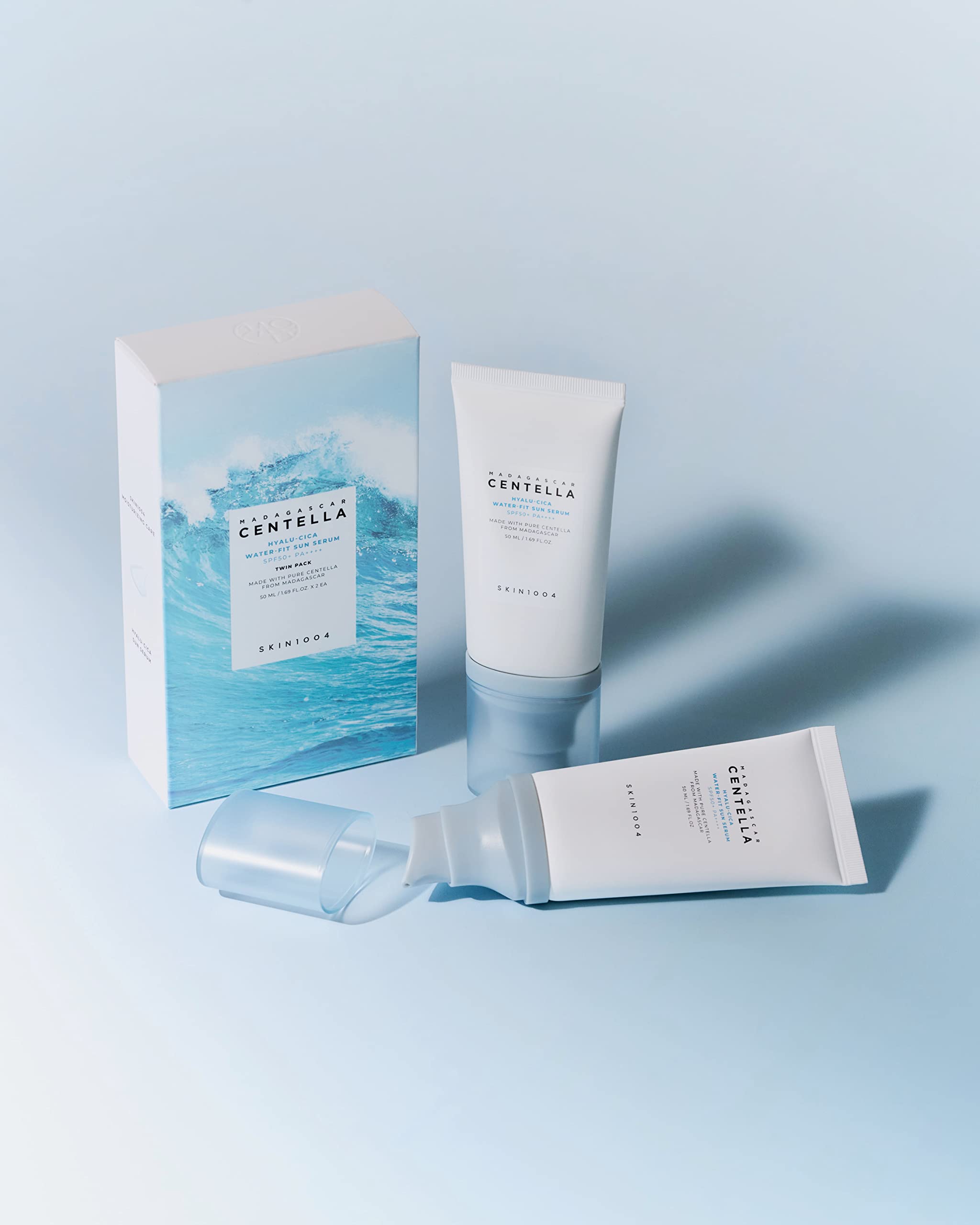 CENTELLA - Skin1004 Gift Set Of Sunscreen Spf 50+ Madagascar Centella Hyalu-Cica Water-Fit Sun Serum