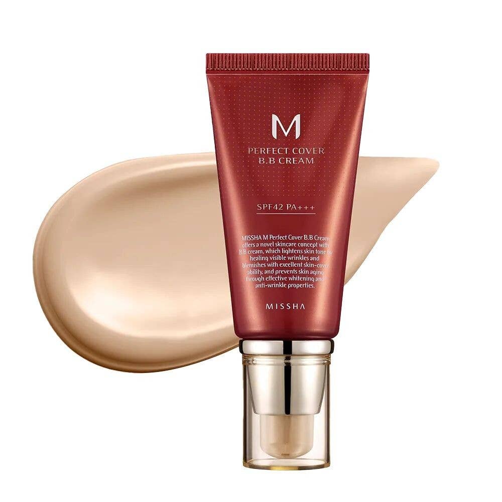 Missha - Crema BB Missha Perfect Cover, 50 ml, #25, color beige cálido