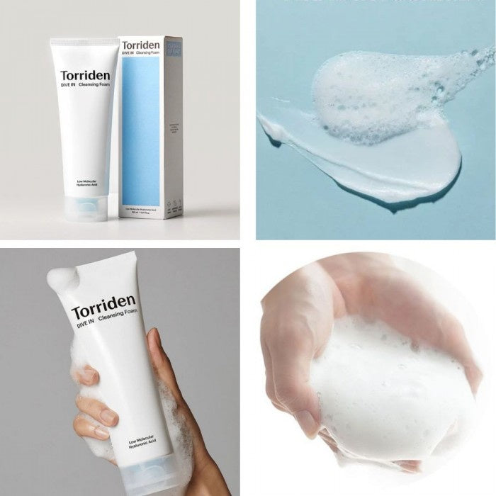 TORRIDEN DIVE-IN Espuma Limpiadora con Ácido Hialurónico de Bajo Peso Molecular – 150ml