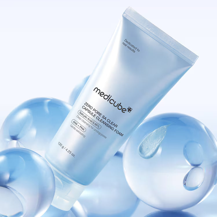 Medicube Zero Pore SA Clear Capsule Cleansing Foam 120g – Limpiador Facial con Ácido Salicílico 0,45% + AHA/PHA para Poros