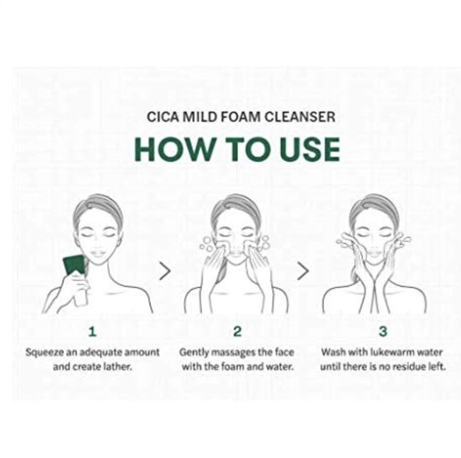 VT Cosmetics – Cica Mild Foam Cleanser Espuma Limpiadora Suave con Centella Asiática (300 ml)