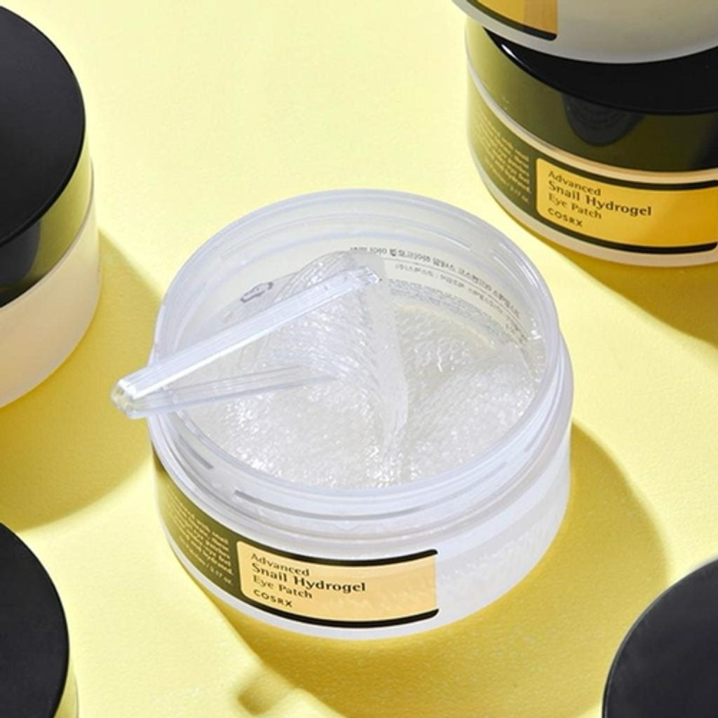COSRX – Advanced Snail Hydrogel Eye Patch (60 Parches) – Hidratación y Reparación para el Contorno de Ojos