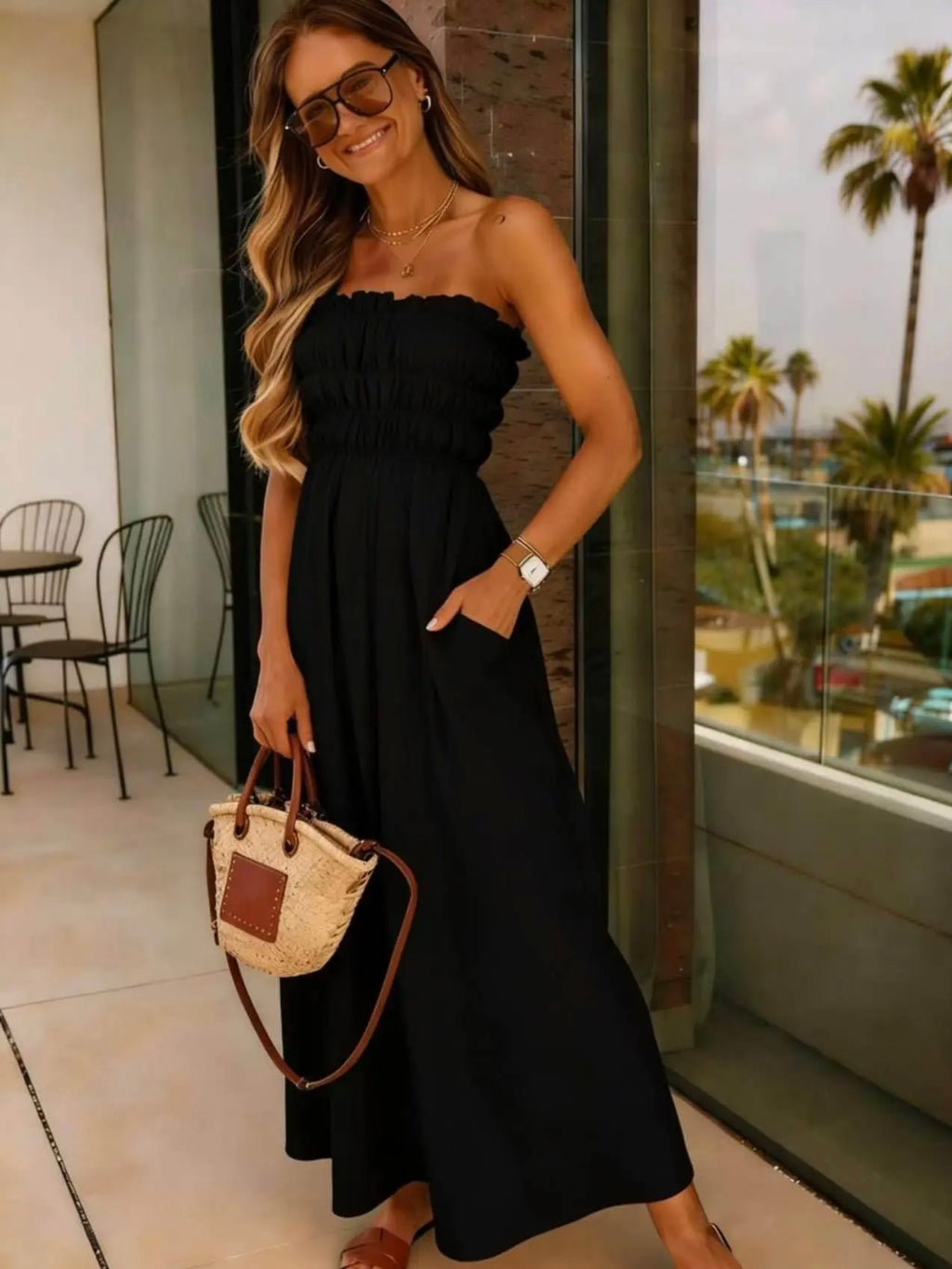 IVONNE Vestido Largo Fucsia de Mujer con Bolsillos | Ligero, Elegante y Cómodo – Primavera Verano 2026