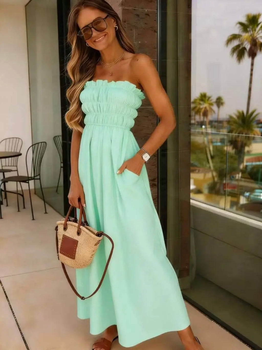 IVONNE Vestido Largo Fucsia de Mujer con Bolsillos | Ligero, Elegante y Cómodo – Primavera Verano 2026