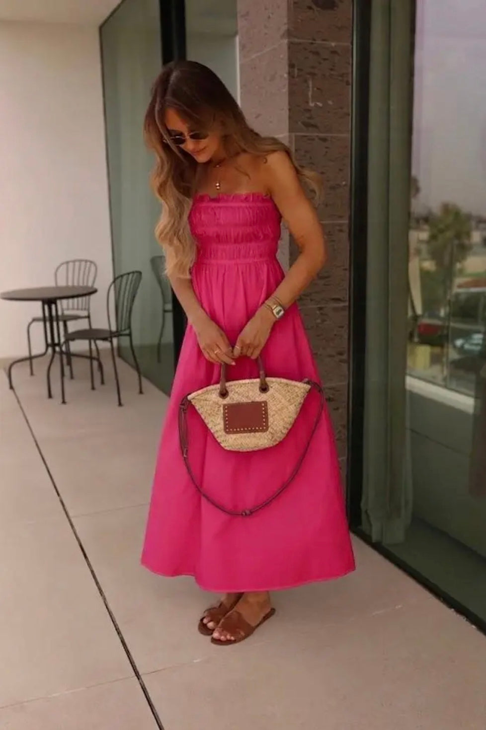 IVONNE Vestido Largo Fucsia de Mujer con Bolsillos | Ligero, Elegante y Cómodo – Primavera Verano 2026