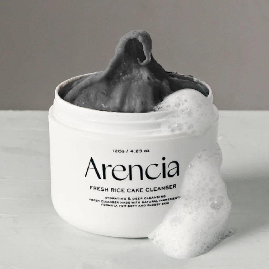 Arencia – Limpiador Facial Black Tea Rice Mochi 120g – Espuma Cremosa con Té Negro y Arroz