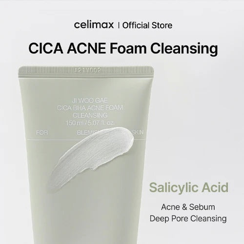Celimax Cica BHA Acne Foam Cleanser 150ml | Limpiador Facial Anti-Acné y Poros