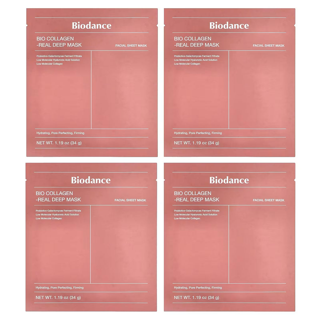 Biodance – Bio Collagen Real Deep Mask (4 Sheets) Mascarilla Facial Intensiva Reafirmante & Hidratante