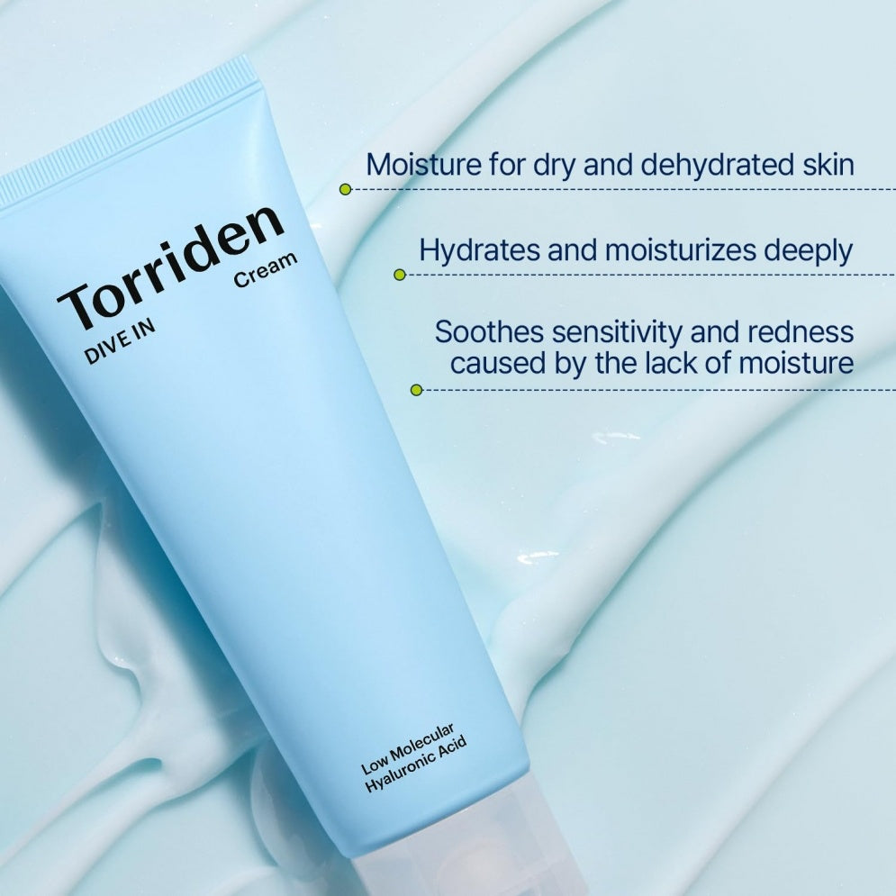 Torriden DIVE-IN Crema Molecular con Ácido Hialurónico de Bajo Peso – Hidratación Profunda para Piel Sensible 100ml