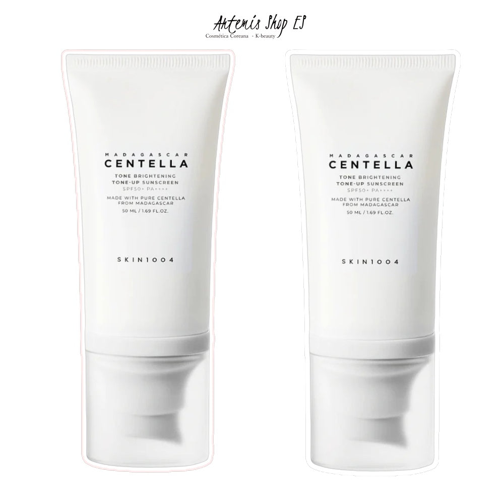 SKIN1004 Madagascar Centella Tone-Up Sunscreen SPF50+ PA++++ – Protector Solar Iluminador con Efecto Corrector del Tono