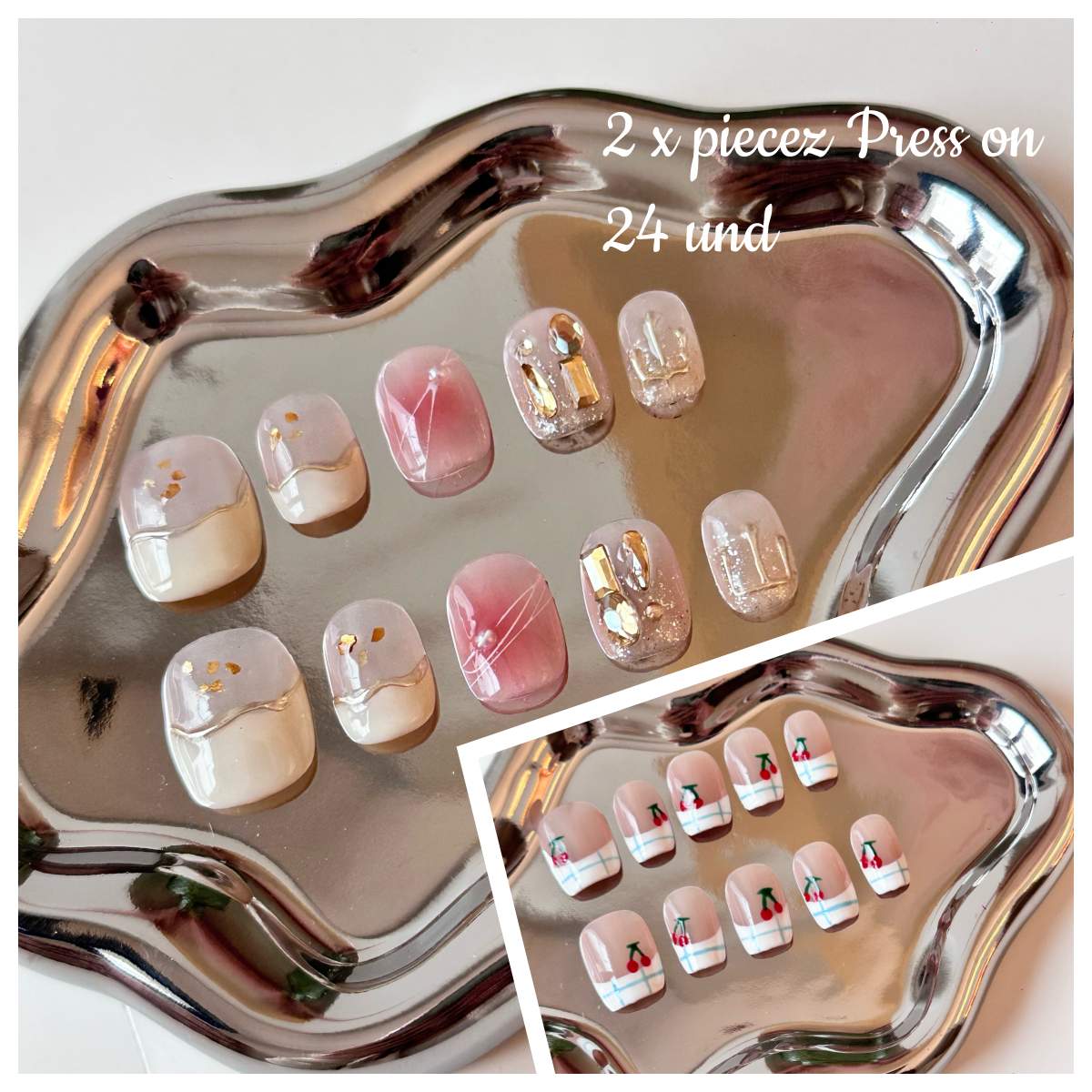 2x Pack 24unidades ,Press on nail , Uñas Postizas,