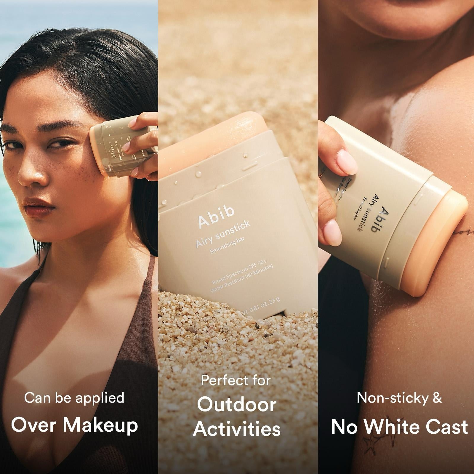 Abib – Airy Sunstick Smoothing Bar SPF50+ PA++++ – Protector Solar en Barra con Acabado Mate para Rostro y Cuerpo