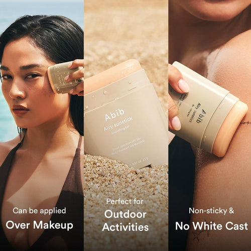 Abib – Airy Sunstick Smoothing Bar SPF50+ PA++++ – Protector Solar en Barra con Acabado Mate para Rostro y Cuerpo