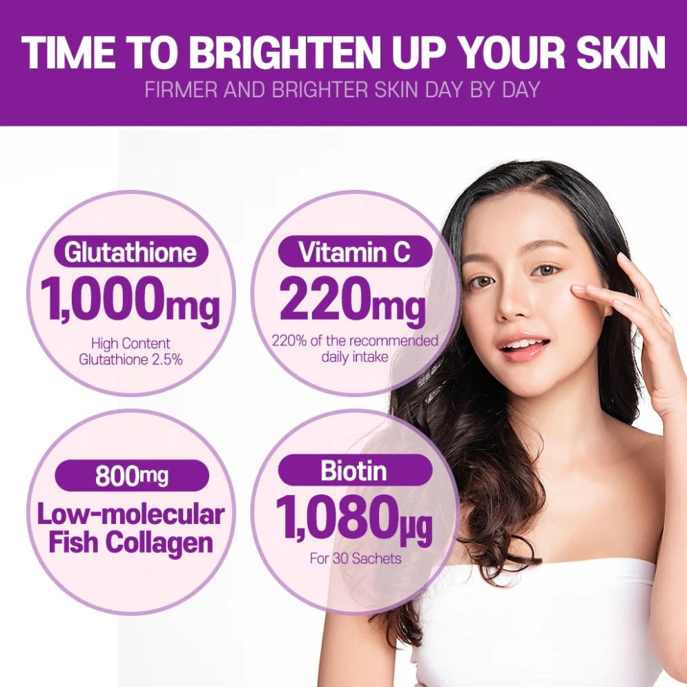 BOTO – Glutathione White Small Molecule Collagen C Biotin 4g x 30Stick