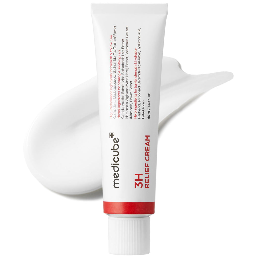 Medicube 3H Relief Cream 50ml – Crema Calmante Reparadora con Niacinamida, Centella Asiática y Ceramidas