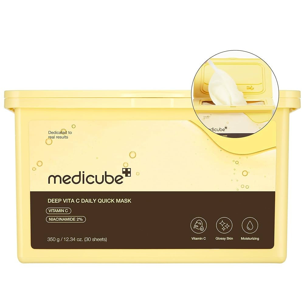 Mascarillas Faciales Diarias con Vitamina C – 30 Unidades, Fórmula Vegana