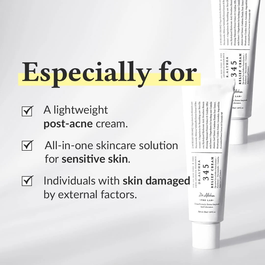 Dr. Althea 345 Relief Cream – Crema Calmante e Hidratante 50 ml | Alivio Intensivo para Piel Sensible e Irritada