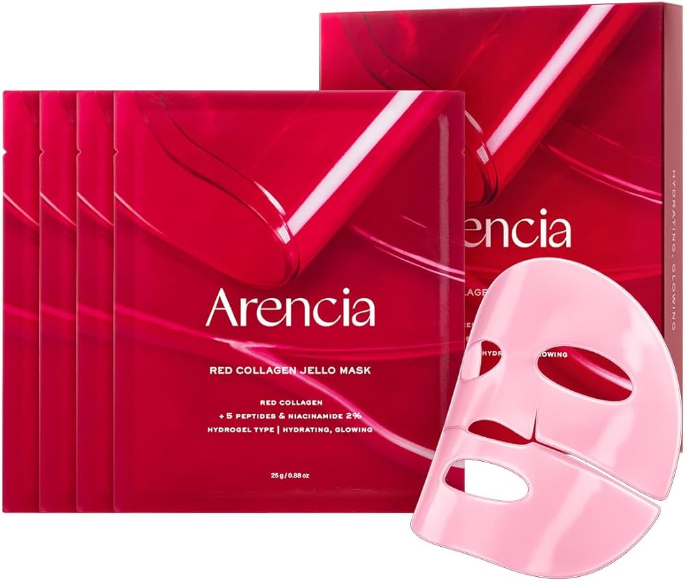 Arencia – Red Collagen Jello Mask Set 25g | Mascarilla Reafirmante e Hidratante con Colágeno y Granada