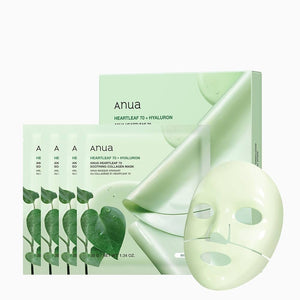 ANUA – Mascarilla Calmante con Heartleaf 70% + Colágeno – 4 uds x 38g