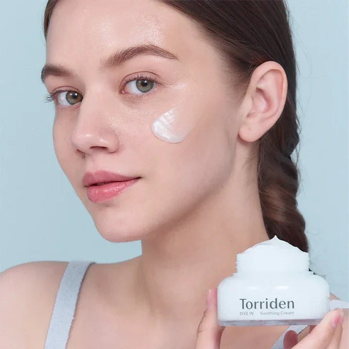 Torriden DIVE-IN Crema Hidratante Calmante con Ácido Hialurónico de Bajo Peso Molecular – Refuerza la Barrera de la Piel 100ml