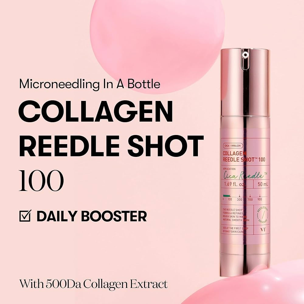 VT Cosmetics – Collagen Reedle Shot 100 (50 ml) – Sérum Reafirmante con Microneedling para Elasticidad