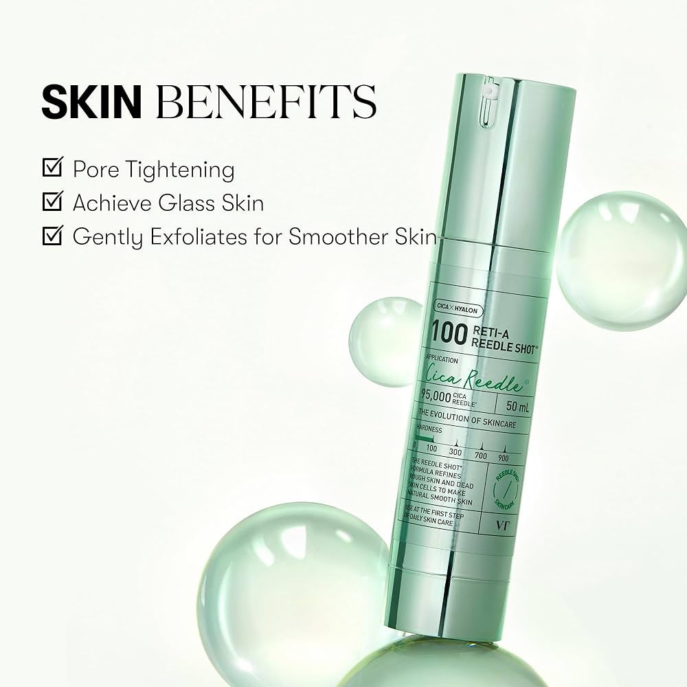 VT Cosmetics – Reti-A Reedle Shot 100 Sérum con Retinol (Vitamina A) y Tecnología Microneedling – 50 ml