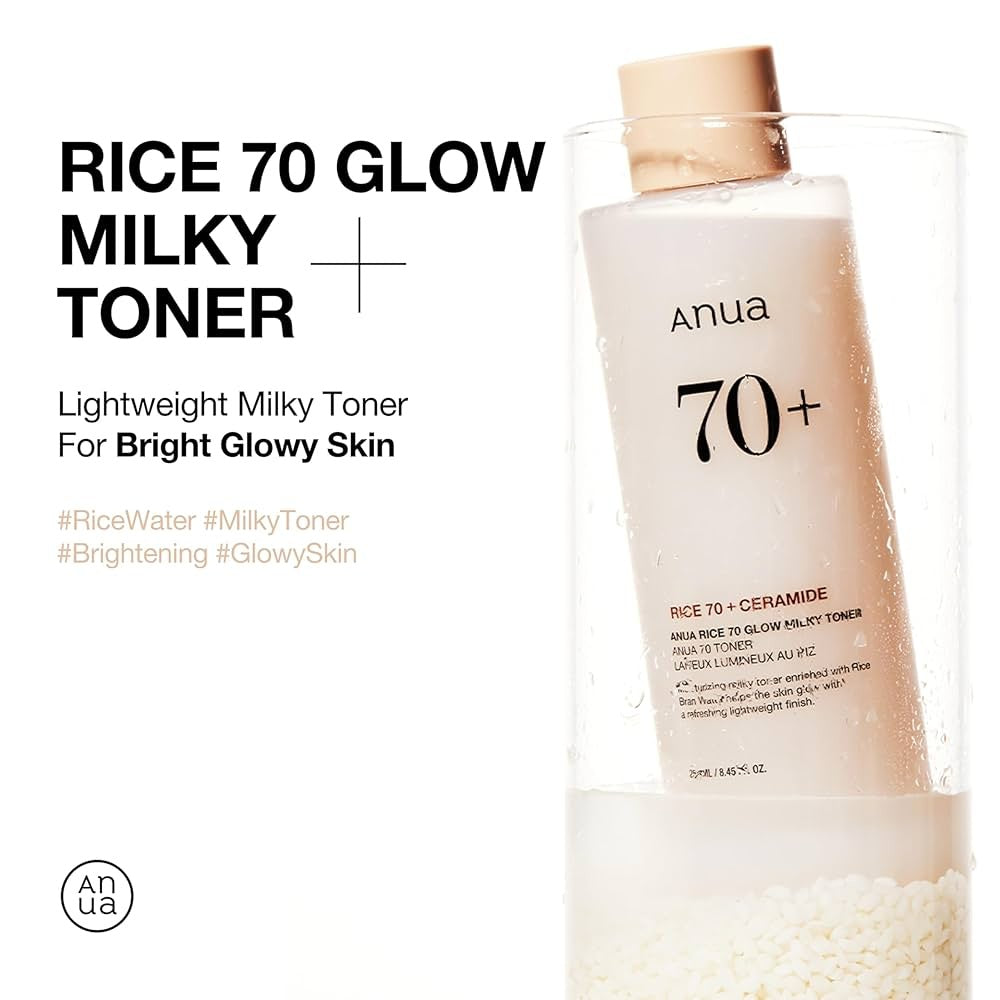 ANUA – Rice 70 Glow Milky Toner con Agua de Arroz y Niacinamida – 250ml