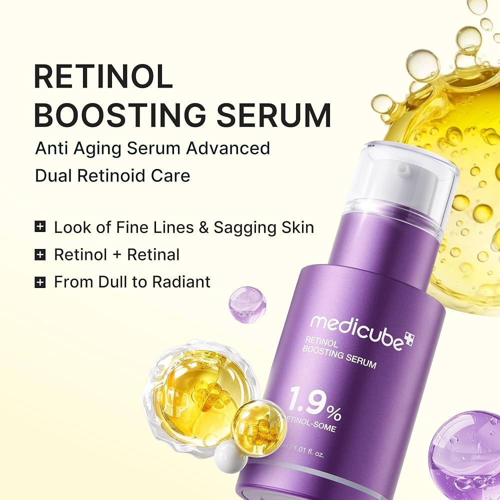 Medicube Retinol NMN Boosting Serum 1.9% 30ml – Sérum Antiedad con Retinol para Arrugas, Firmeza y Renovación de la Piel