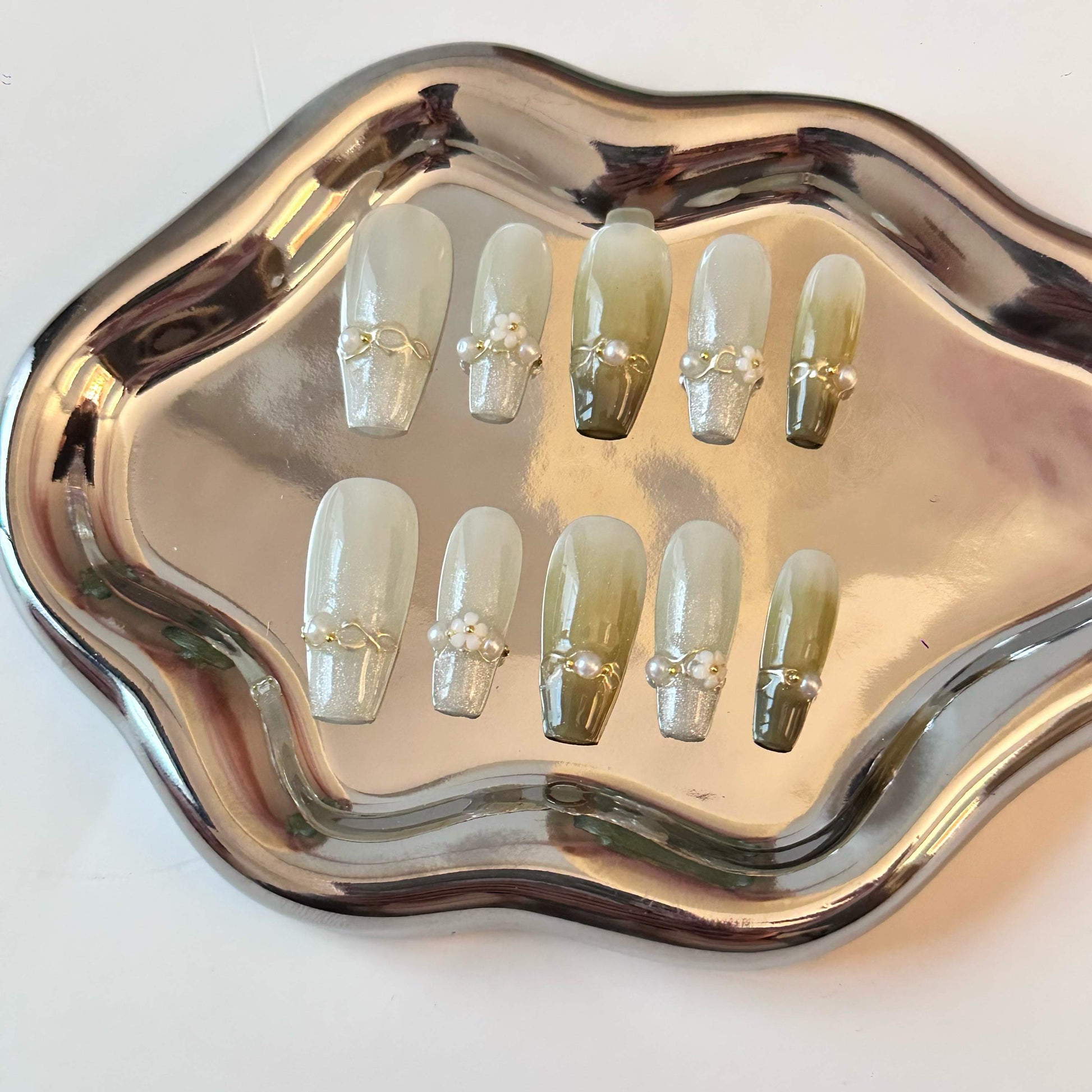 Pack x 3 press on nail, 36 unidades ,efecto gel y semipermanentes