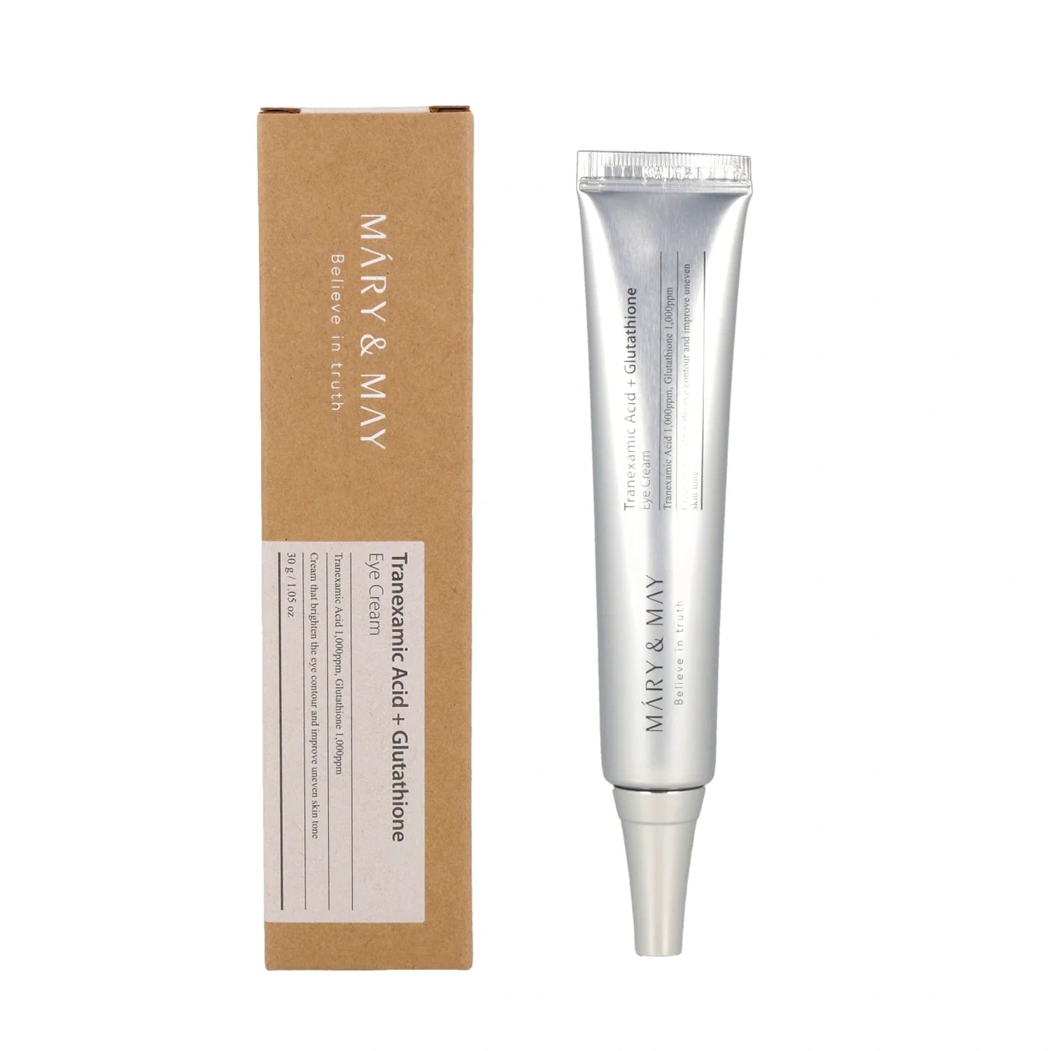 Mary&May – Crema de Ojos con Ácido Tranexámico + Glutatión 30ml – Iluminadora y Antimanchas