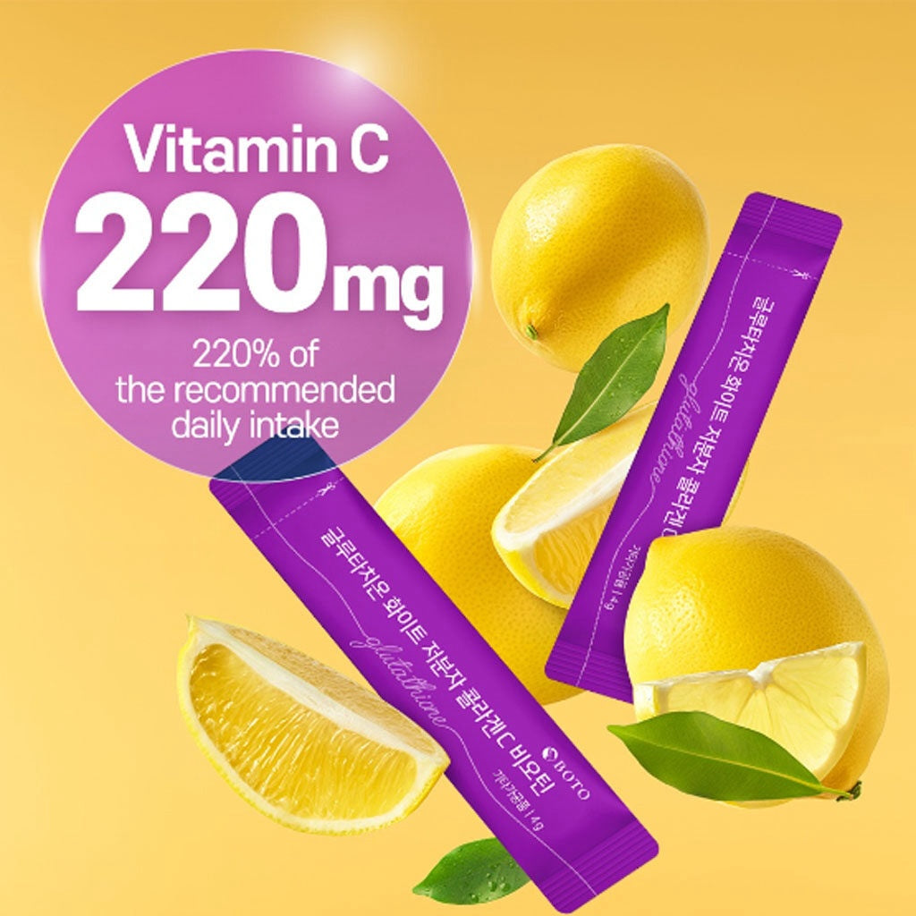 BOTO – Glutathione White Small Molecule Collagen C Biotin 4g x 30Stick