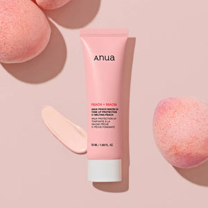 Anua – Protector Solar Peach Niacin UV Tone Up 01 Melting Peach SPF50+ PA++++ 50ml – Efecto Iluminador y Natural