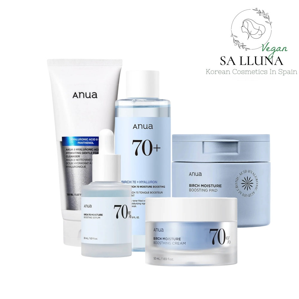 Anua – Set Birch 70% + Hyaluron (Hidratación & Refuerzo Barrera) 5 und