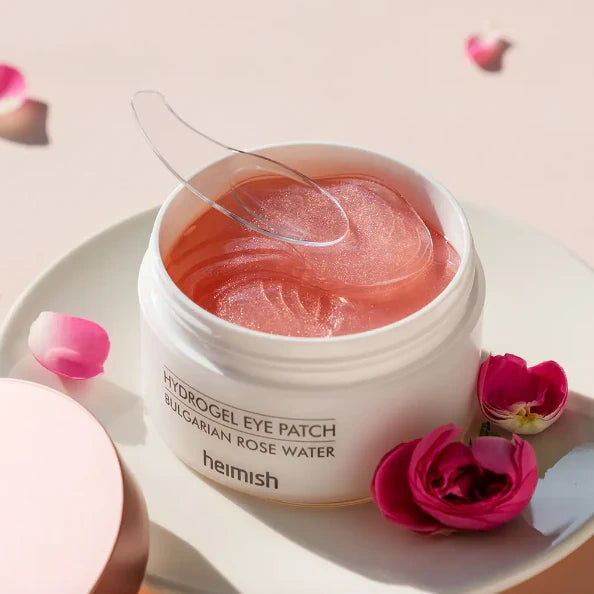 Heimish – Parches de Ojos de Hidrogel con Agua de Rosa Búlgara (60 uds.) – Hidratación y Luminosidad