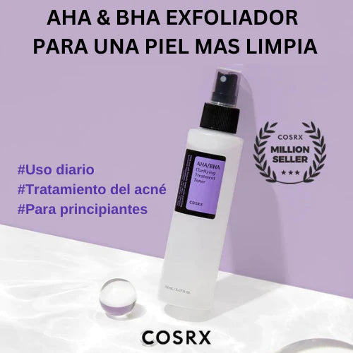 COSRX AHA/BHA Clarifying Treatment Toner | Tónico Exfoliante Suave – Cosmética Coreana K-Beauty (150ml)