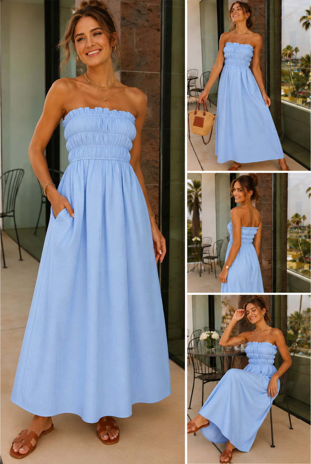 IVONNE Vestido Largo Fucsia de Mujer con Bolsillos | Ligero, Elegante y Cómodo – Primavera Verano 2026