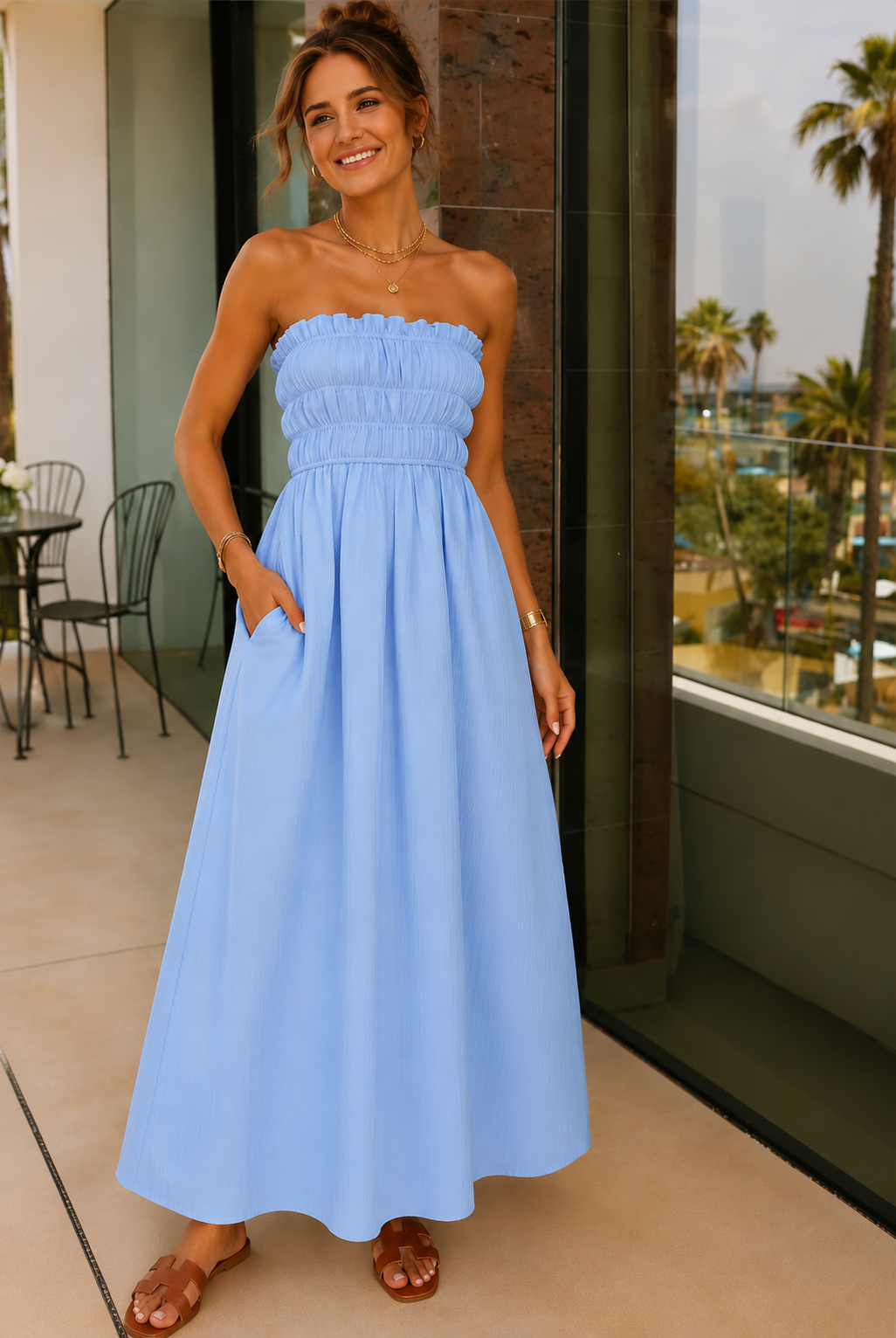 IVONNE Vestido Largo Fucsia de Mujer con Bolsillos | Ligero, Elegante y Cómodo – Primavera Verano 2026