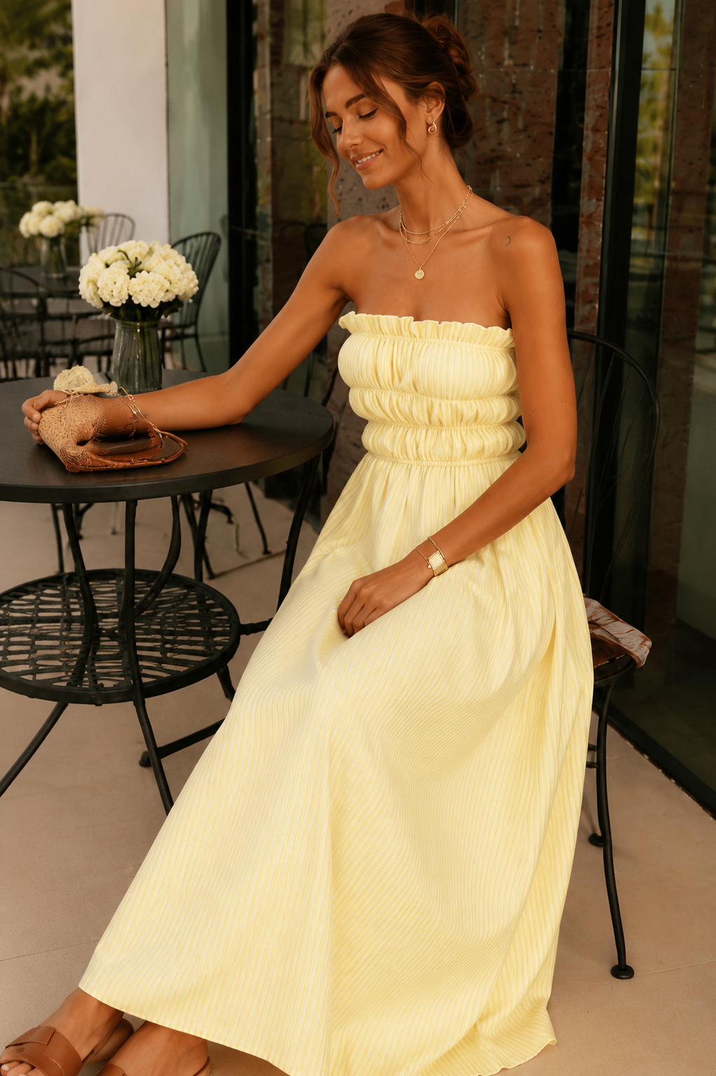 YULI Vestido de Rayas de Algodón 100% – Ligero, Cómodo y Elegante para Primavera/Verano