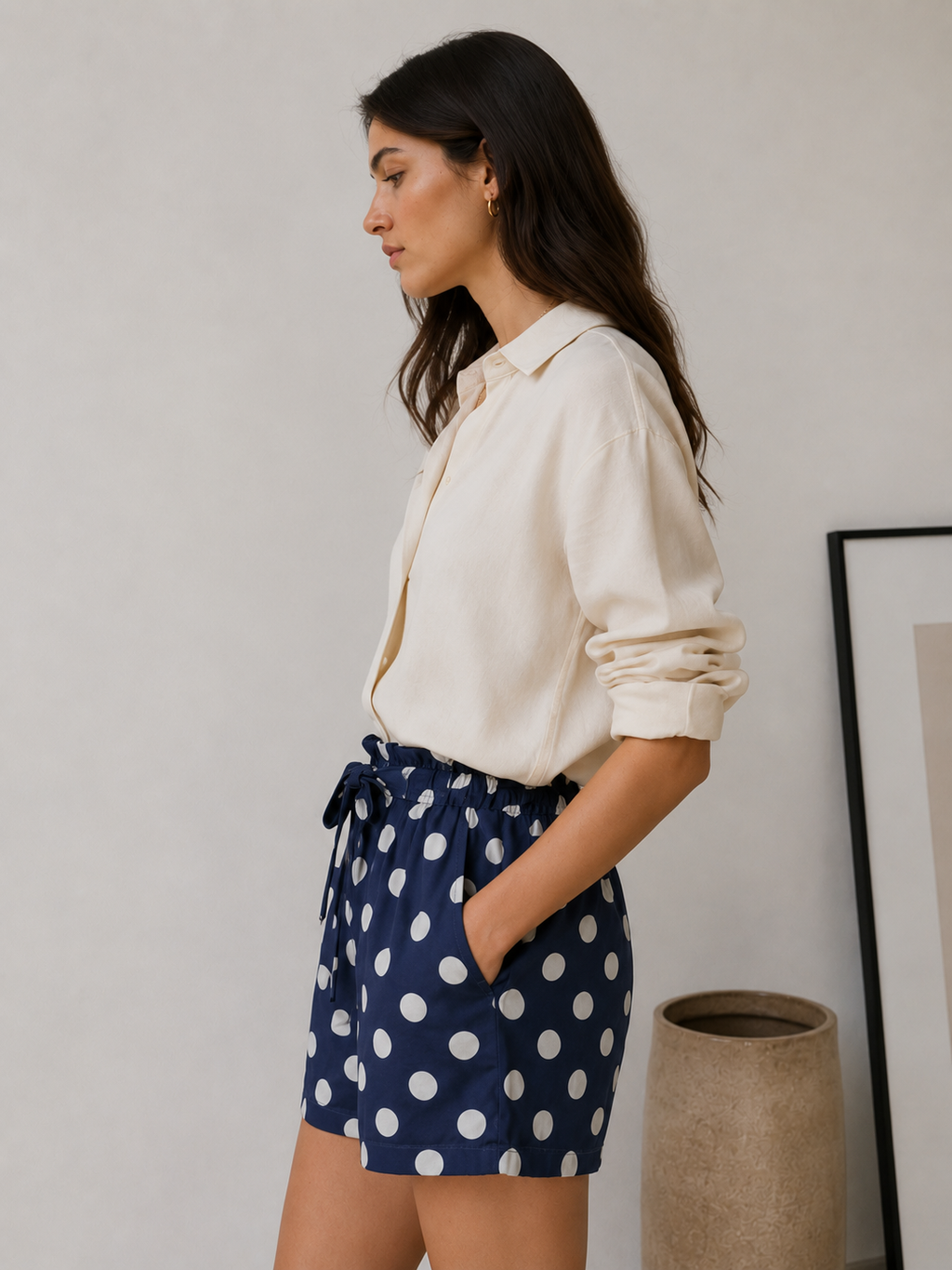 Short de Mujer con Estampado de Lunares | Cintura Elástica con Lazo – Cómodo y Fresco para Verano