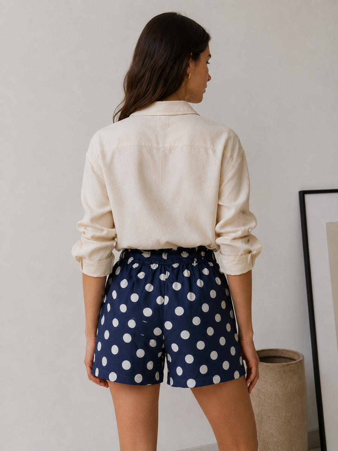 Short de Mujer con Estampado de Lunares | Cintura Elástica con Lazo – Cómodo y Fresco para Verano