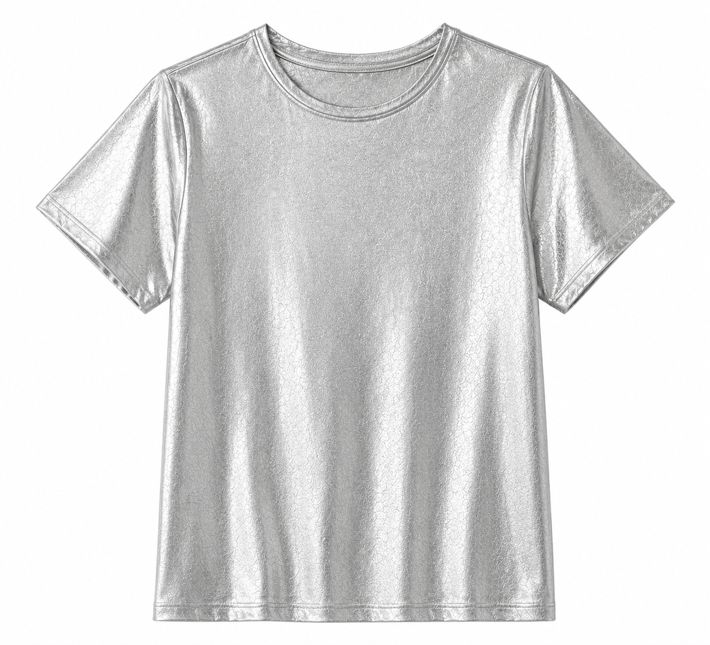 Camiseta Silver Metalizada para Mujer | Elegante, Moderna y Versátil