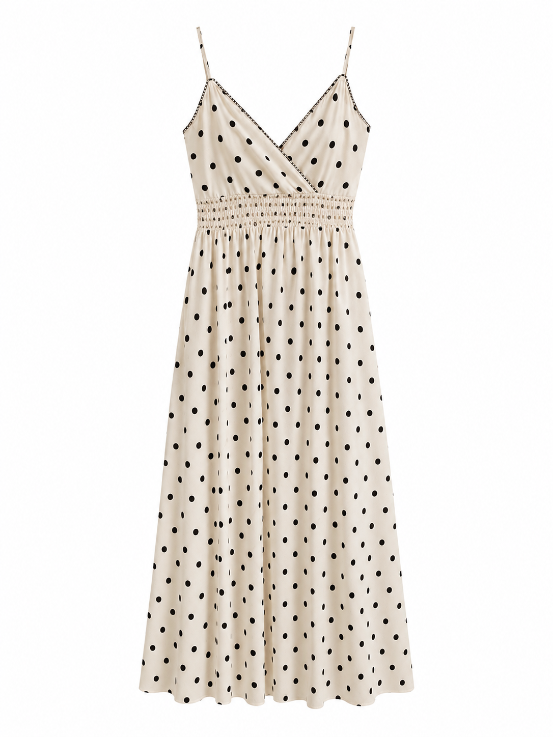 Vestido Largo de Lunares para Mujer con Tirantes Finos | Estilo Mediterráneo Elegante Primavera Verano
