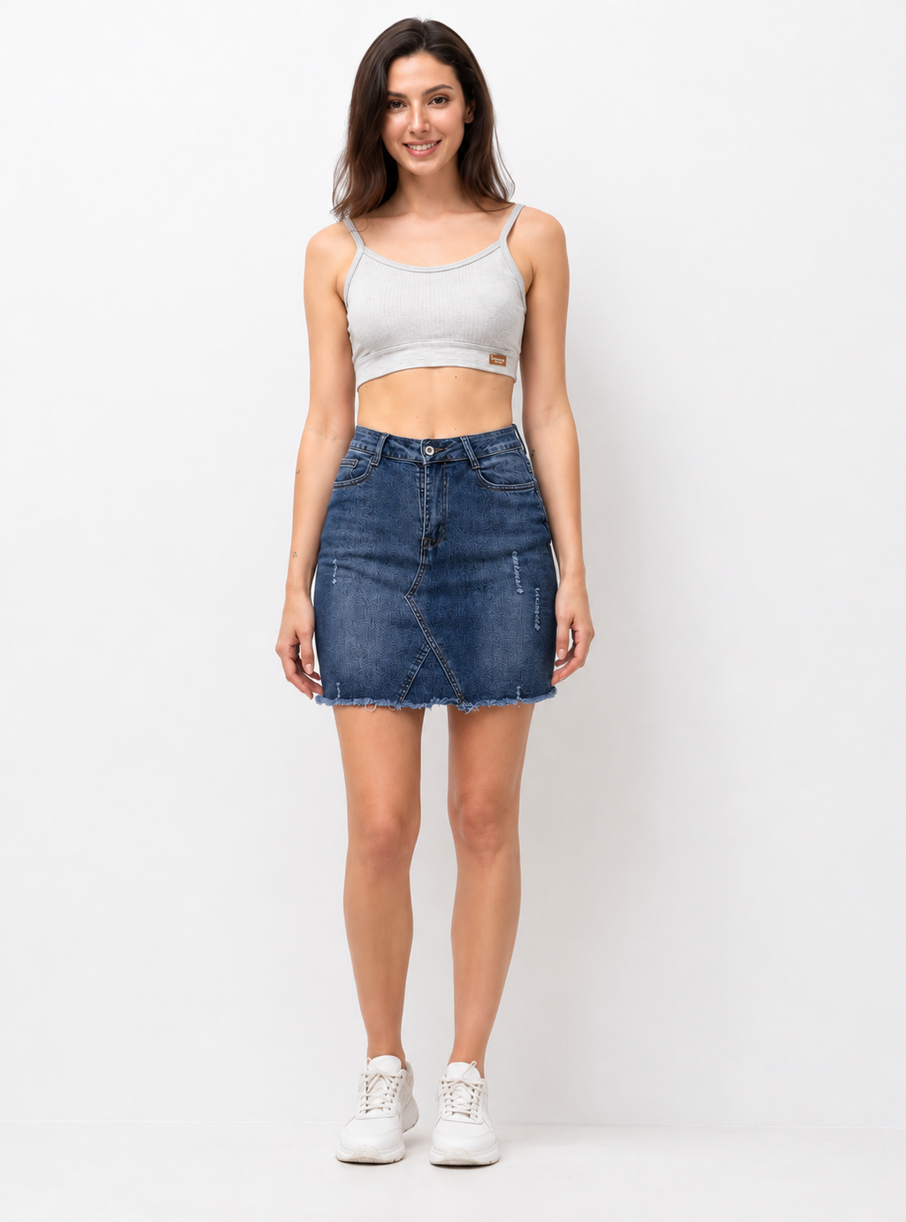 Falda Vaquera Elástica para Mujer con Abertura Frontal | Denim Casual y Cómodo para Primavera Verano