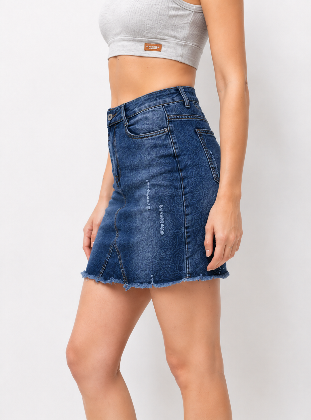 Falda Vaquera Elástica para Mujer con Abertura Frontal | Denim Casual y Cómodo para Primavera Verano