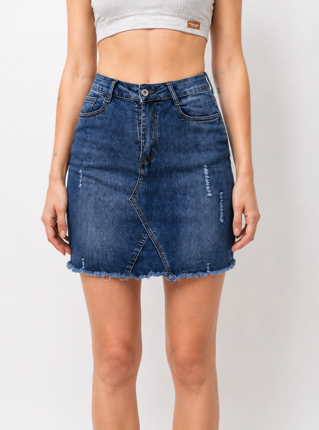 Falda Vaquera Elástica para Mujer con Abertura Frontal | Denim Casual y Cómodo para Primavera Verano