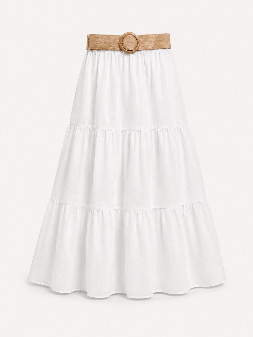 Falda Larga para Mujer con Cinturón de Rafia | Elegante, Fluida y Fresca para Primavera Verano