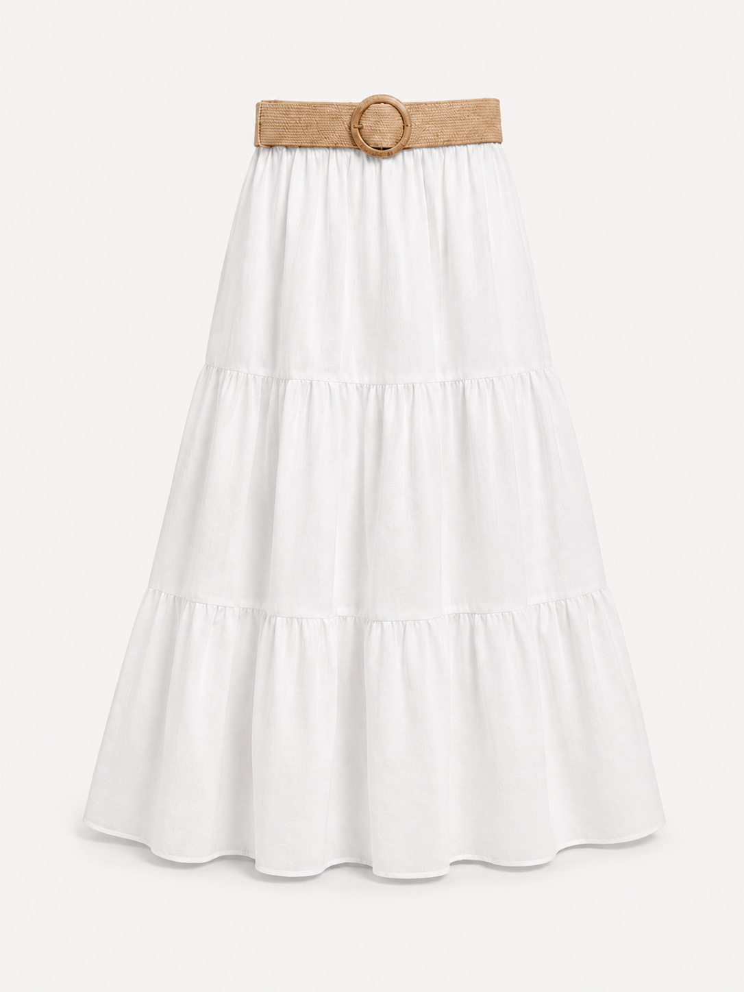 Falda Larga para Mujer con Cinturón de Rafia | Elegante, Fluida y Fresca para Primavera Verano