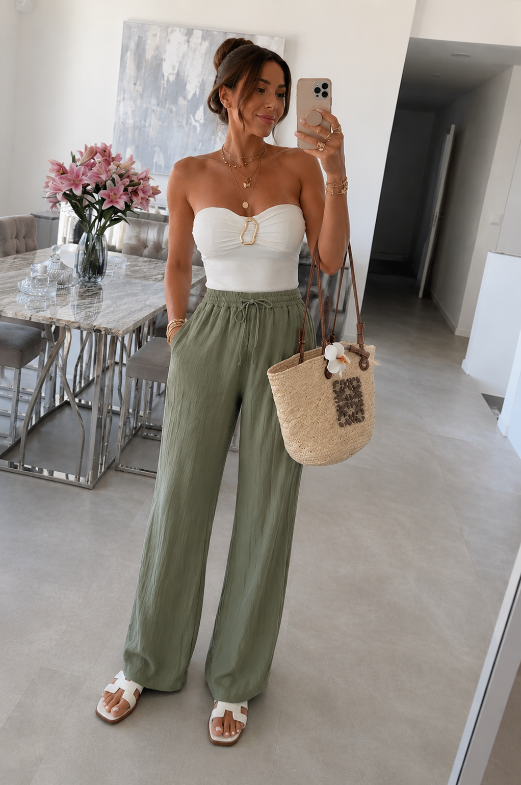 Pantalón Palazzo de Mujer con Cintura Elástica | Ligero, Fluido y Elegante para Primavera Verano