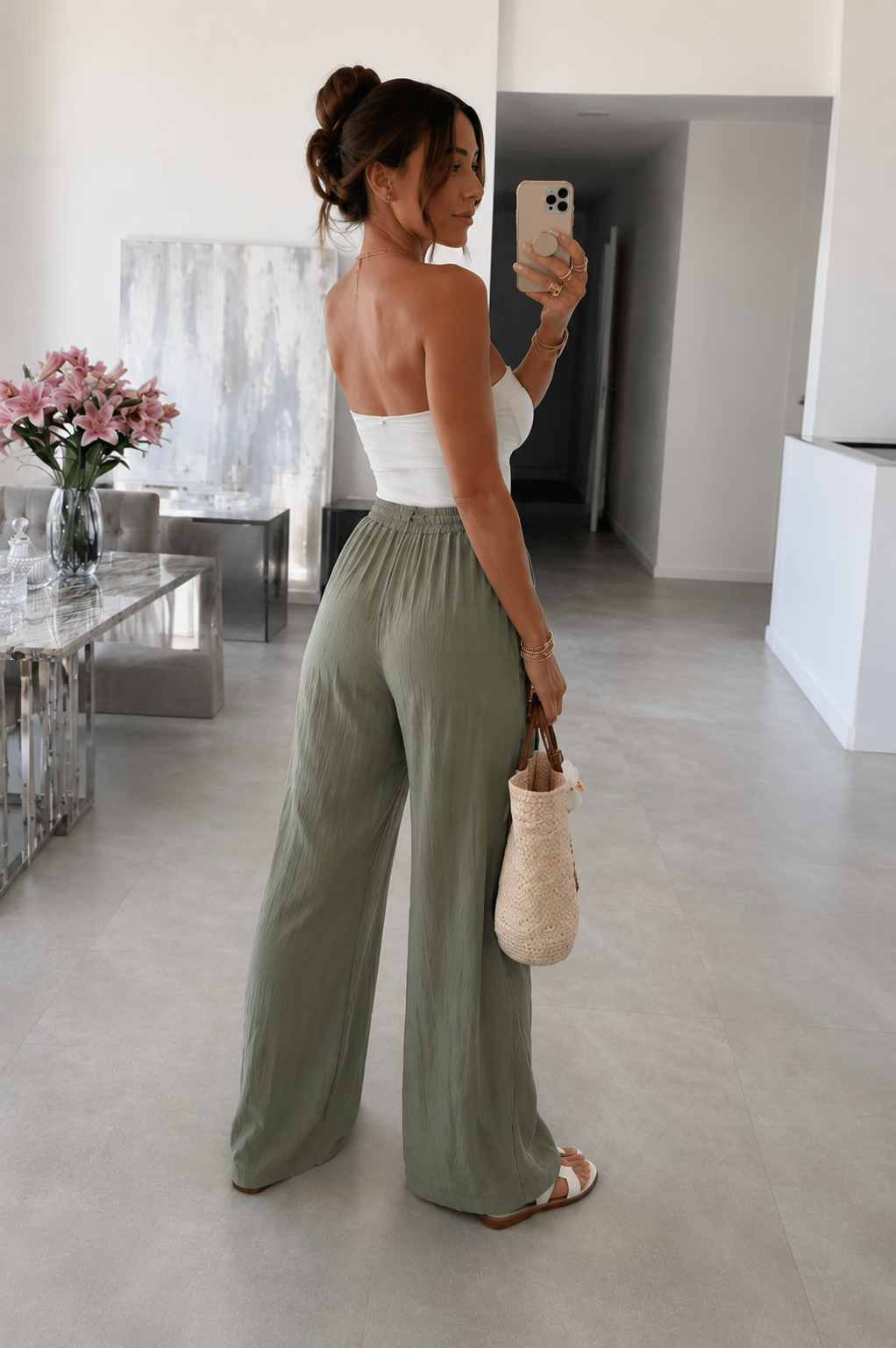 Pantalón Palazzo de Mujer con Cintura Elástica | Ligero, Fluido y Elegante para Primavera Verano